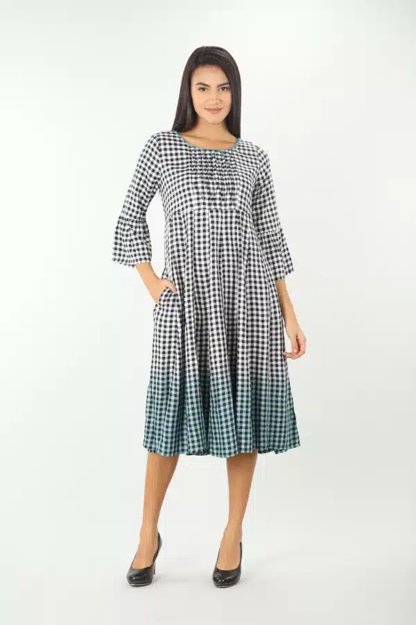 Checks Black Dress Women