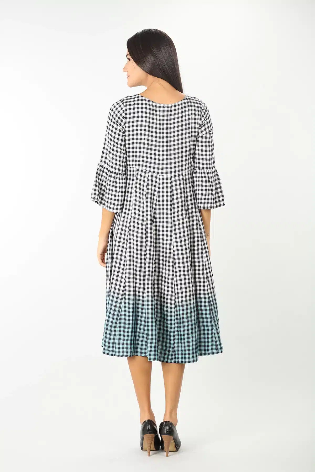 Checks Black Dress Women