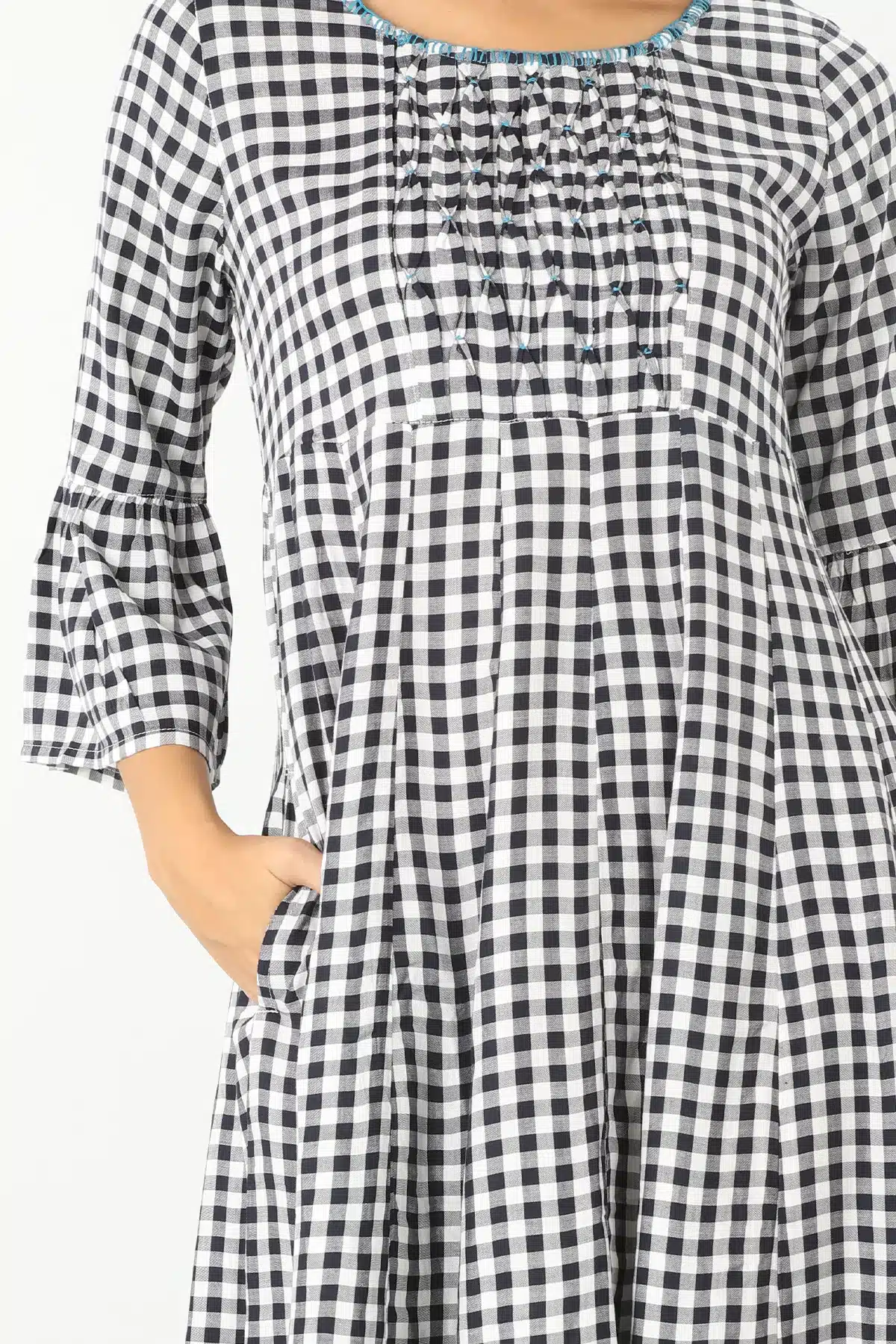 Checks Black Dress Women