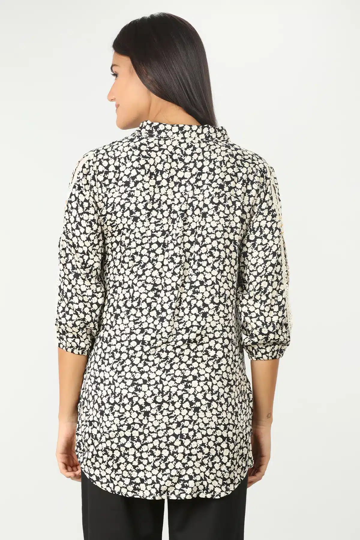 Black And White Printed Shirt For Women