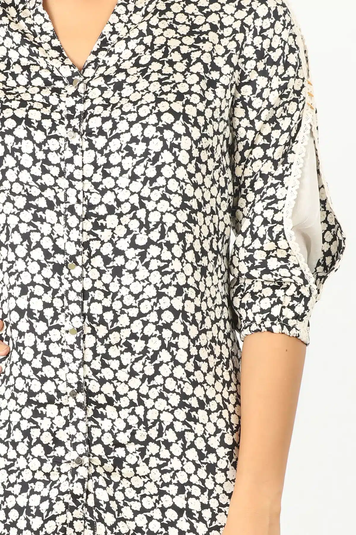 Black And White Printed Shirt For Women