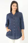Blue Striped Shirt For Women