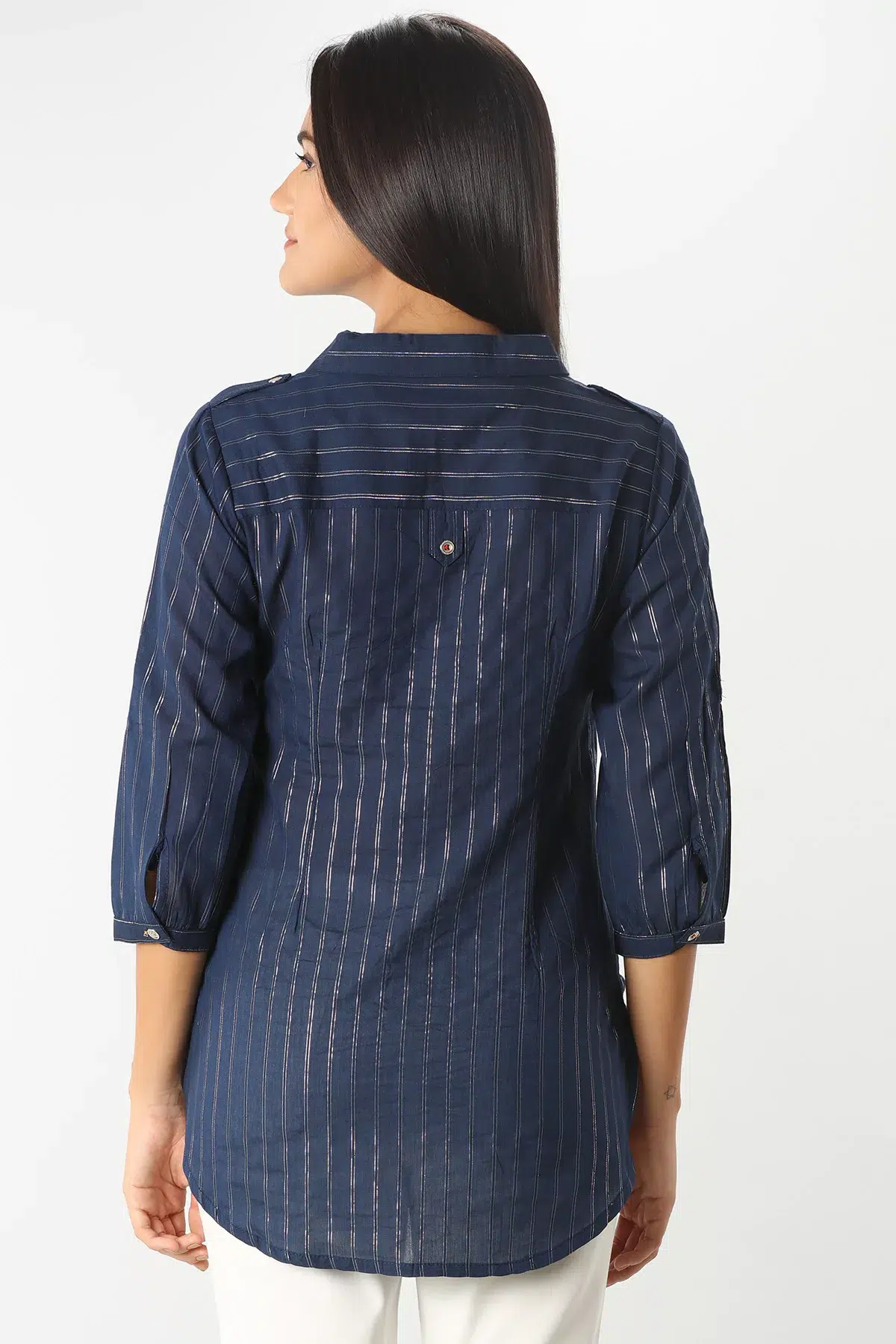 Blue Striped Shirt For Women