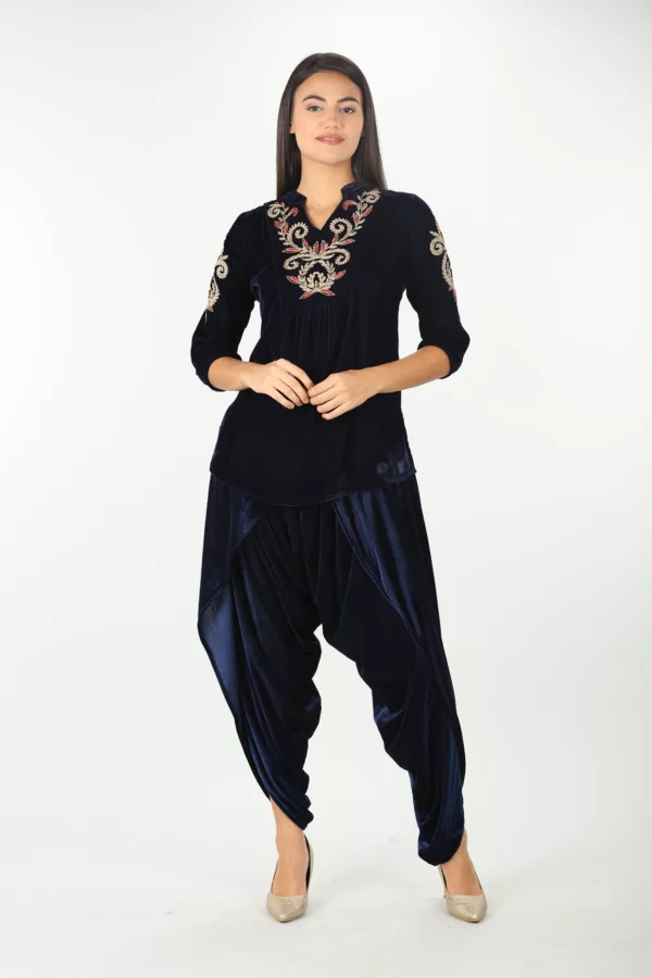 Embellished Navy Top For Women