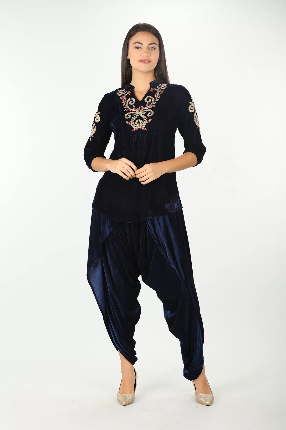 Embellished Navy Top For Women