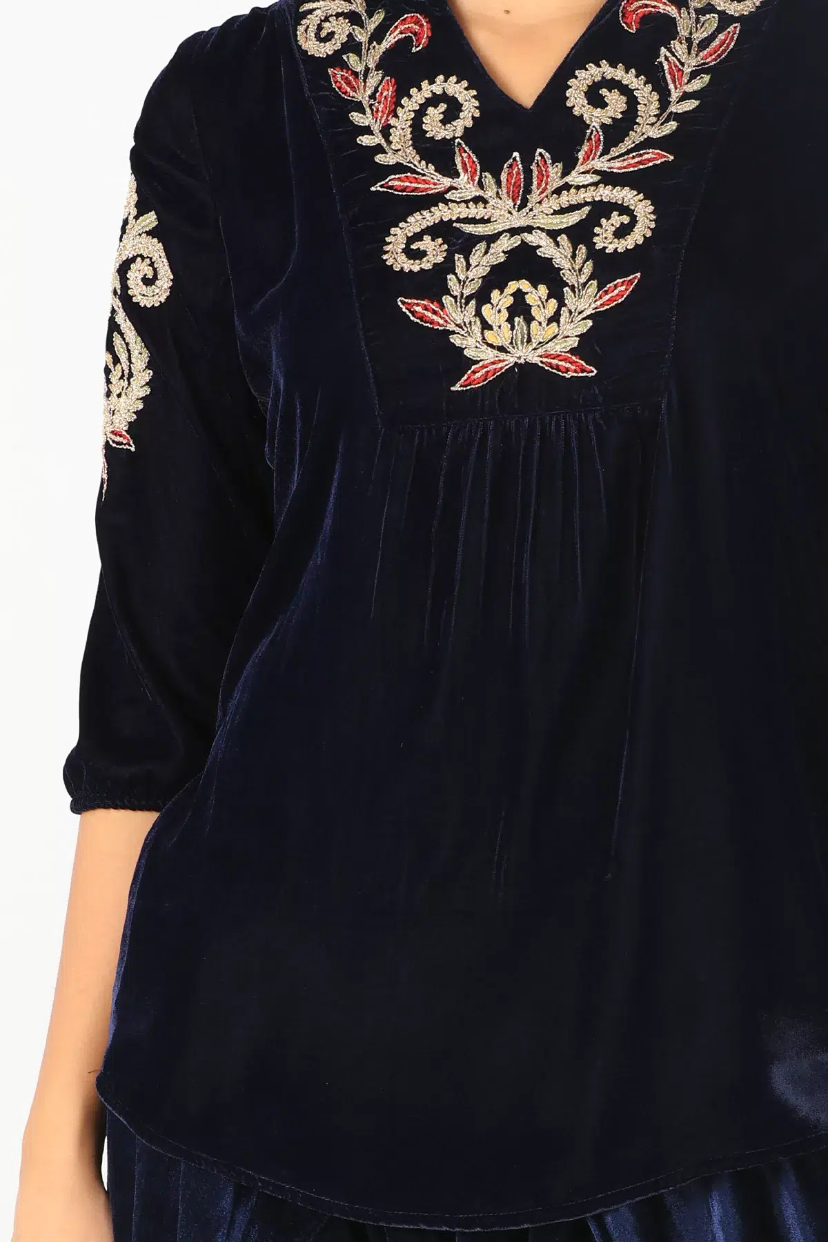 Embellished Navy Top For Women