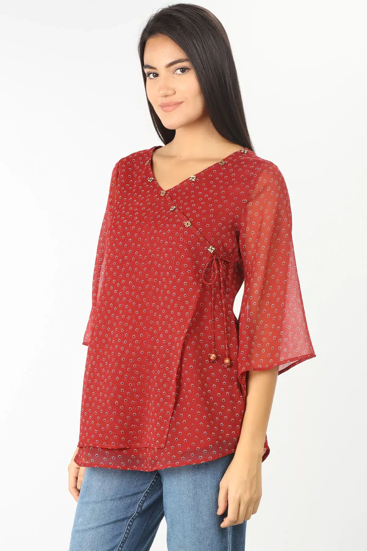 Printed Red Top For Women