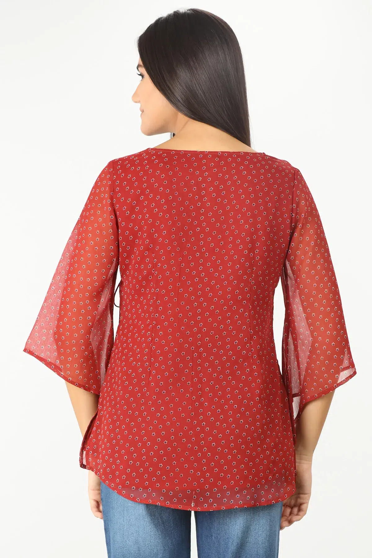Printed Red Top For Women