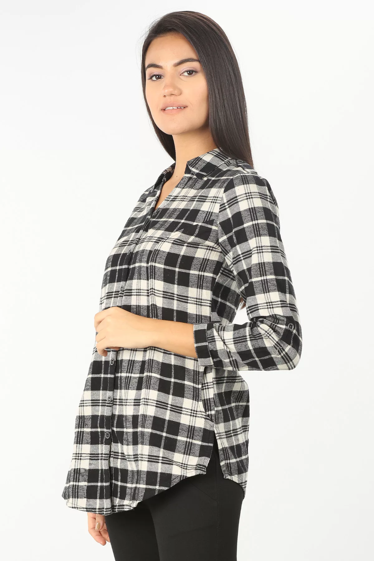 Black And White Check Shirt Ladies