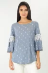 Blue Women Tops Printed