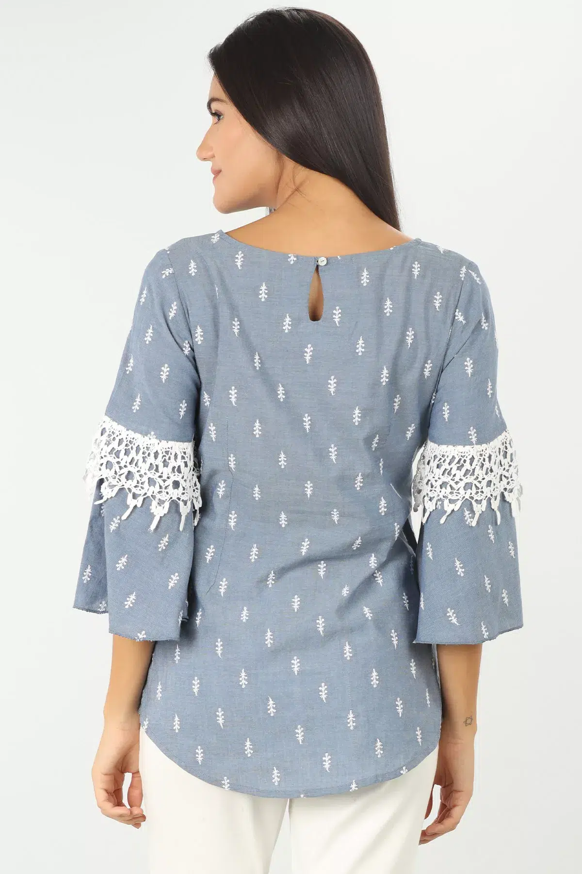 Blue Women Tops Printed