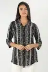 Black And White Printed Shirt For Women