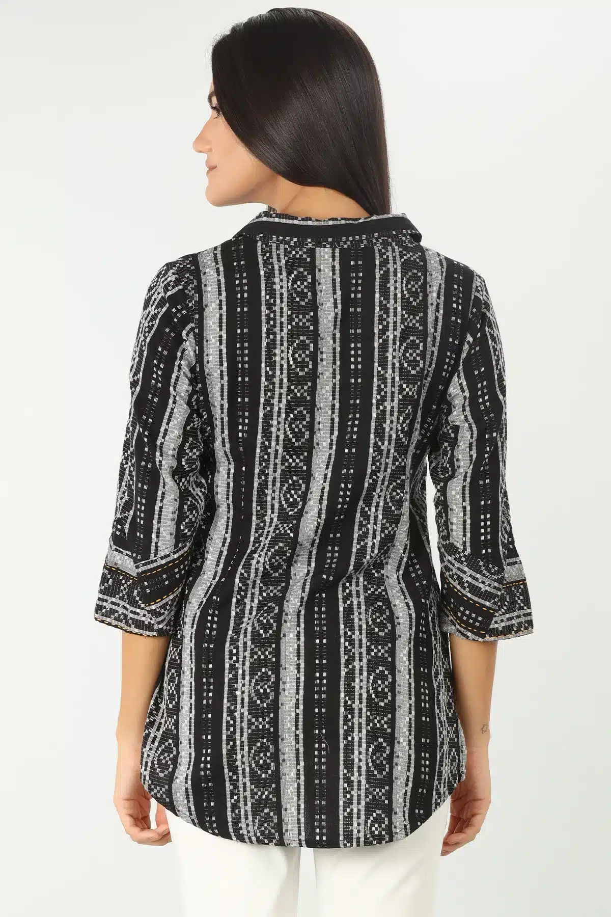 Black And White Printed Shirt For Women