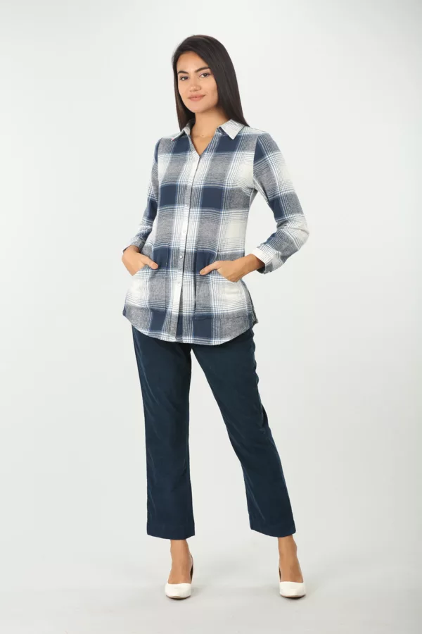 Blue Check Shirt Ladies