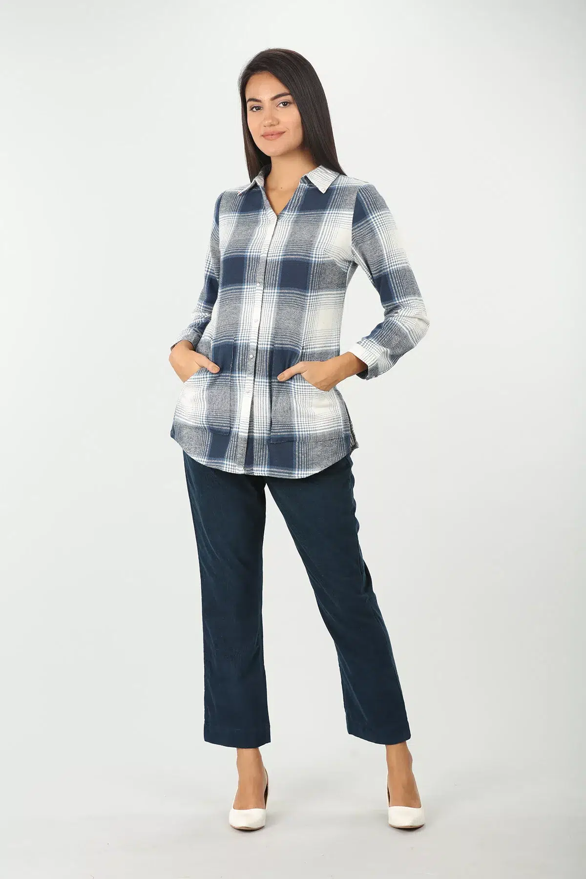 Blue Check Shirt Ladies