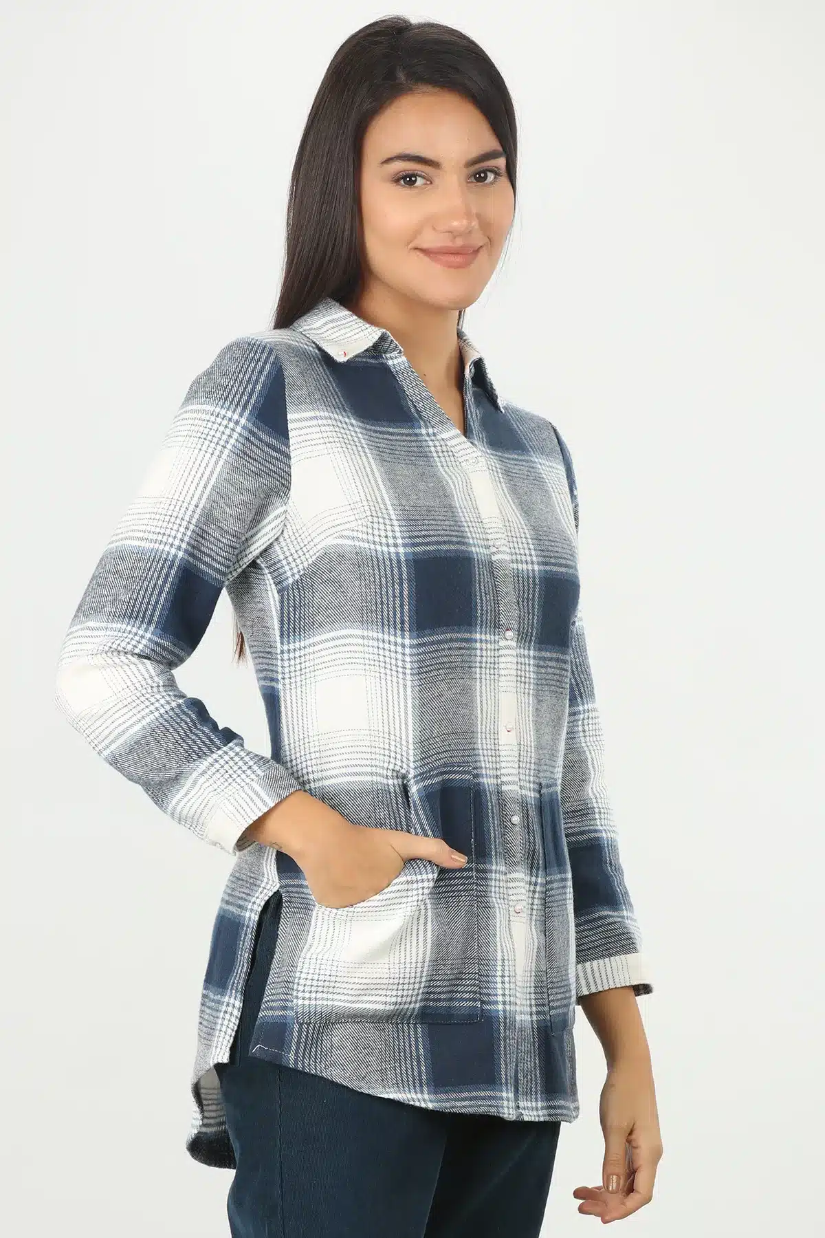 Blue Check Shirt Ladies