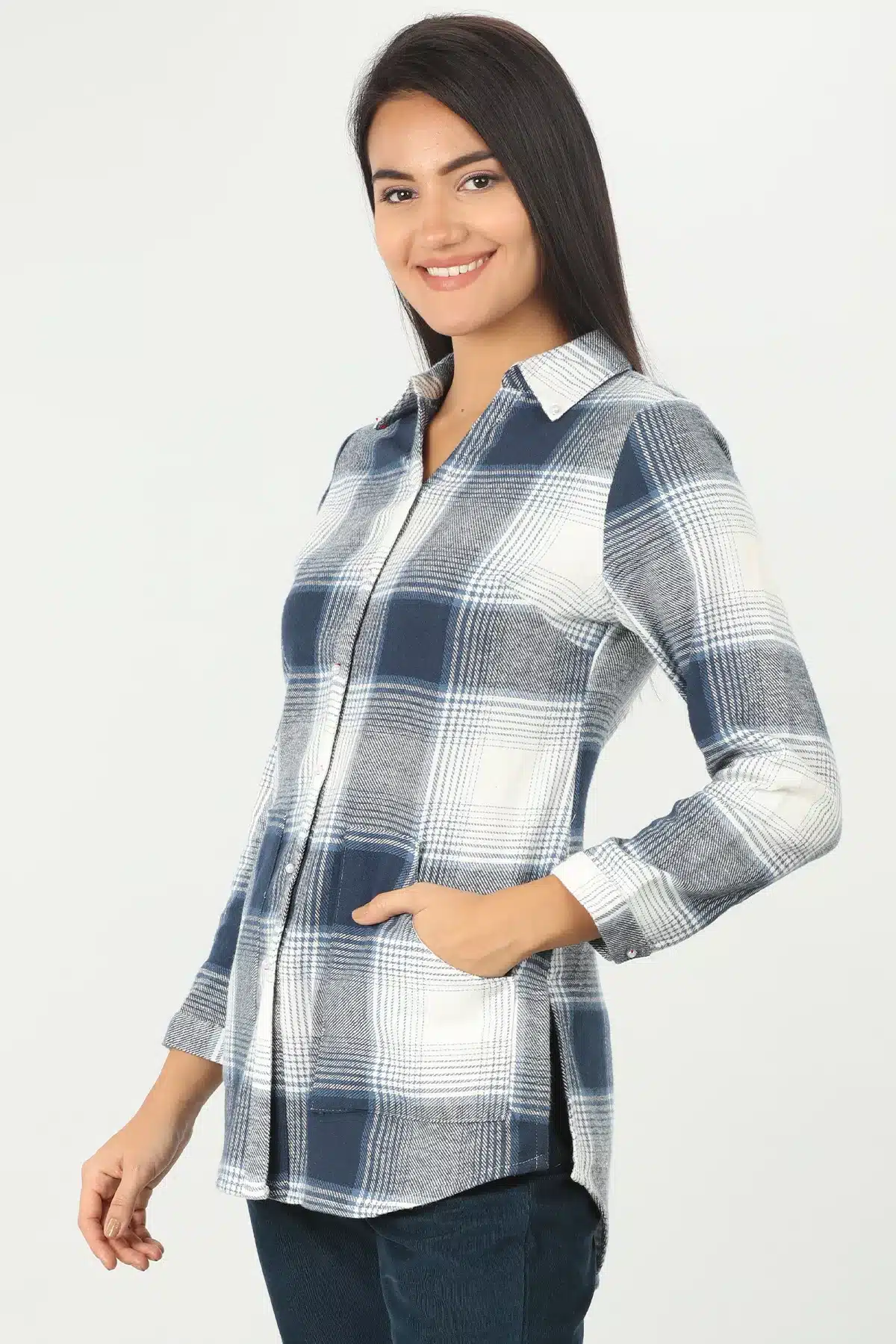 Blue Check Shirt Ladies
