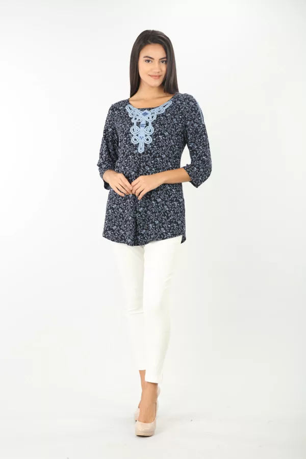 Printed Blue Top For Woman