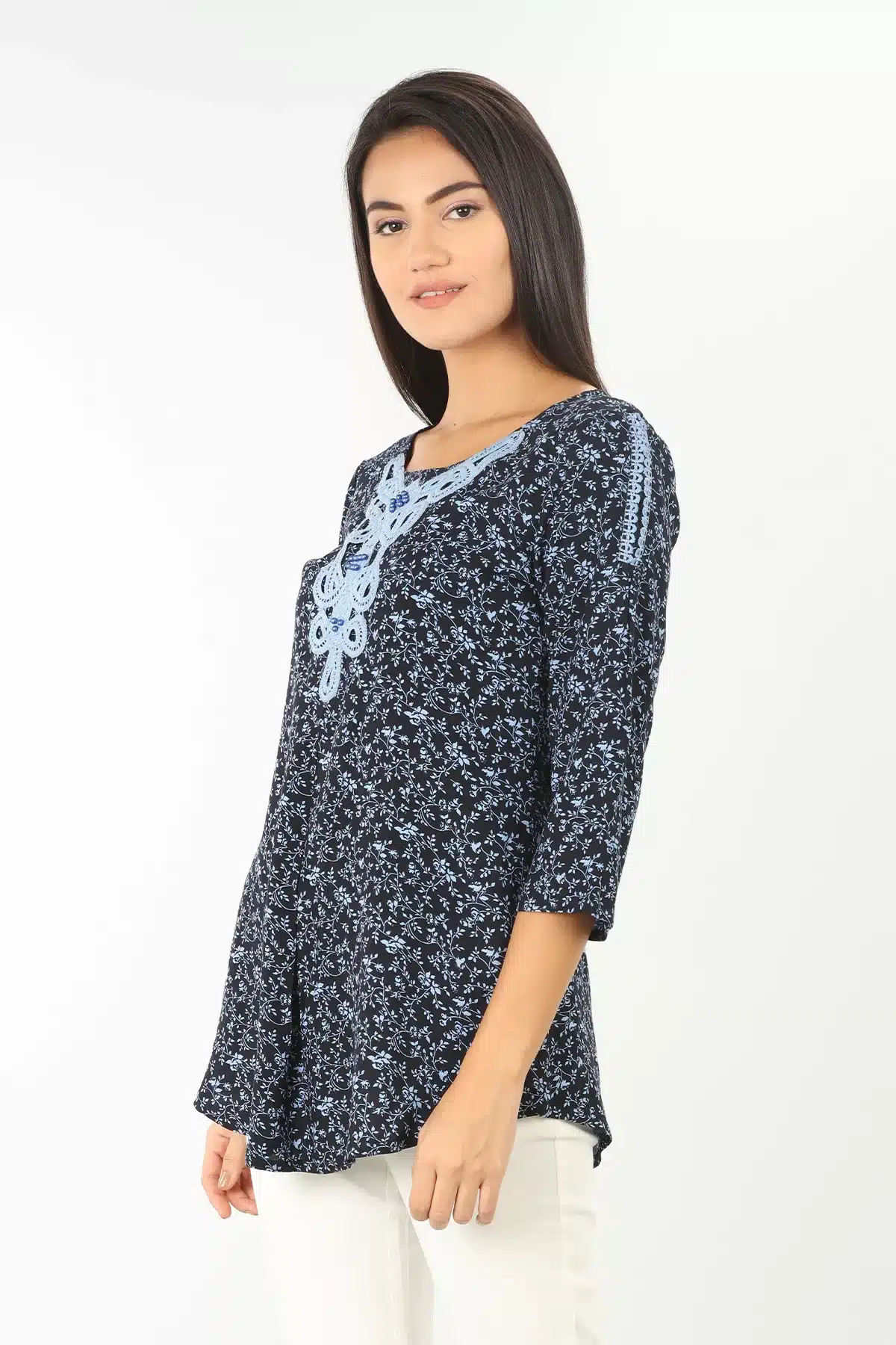 Printed Blue Top For Woman