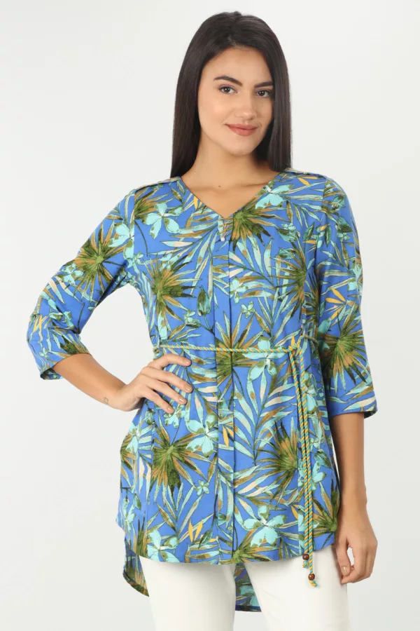 Printed Blue Top Woman