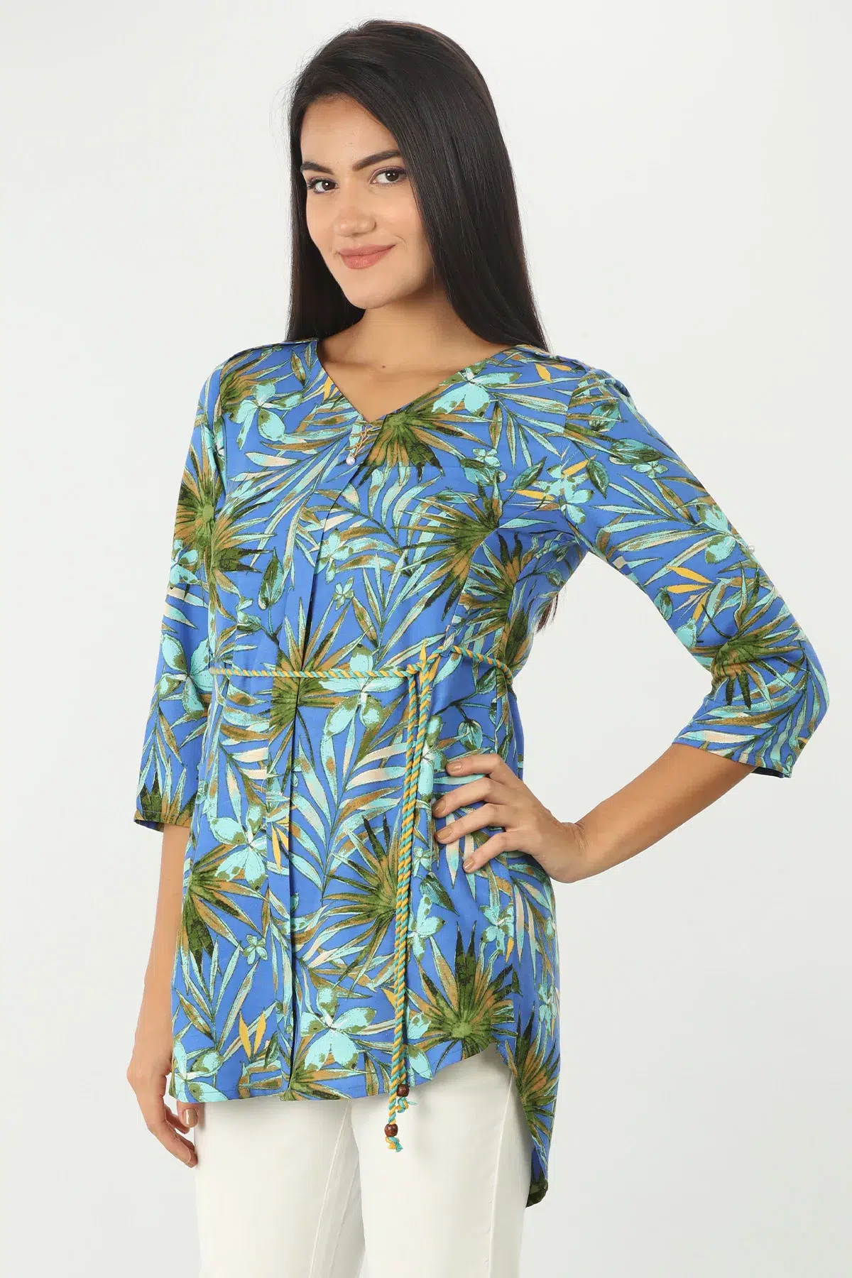 Printed Blue Top Woman