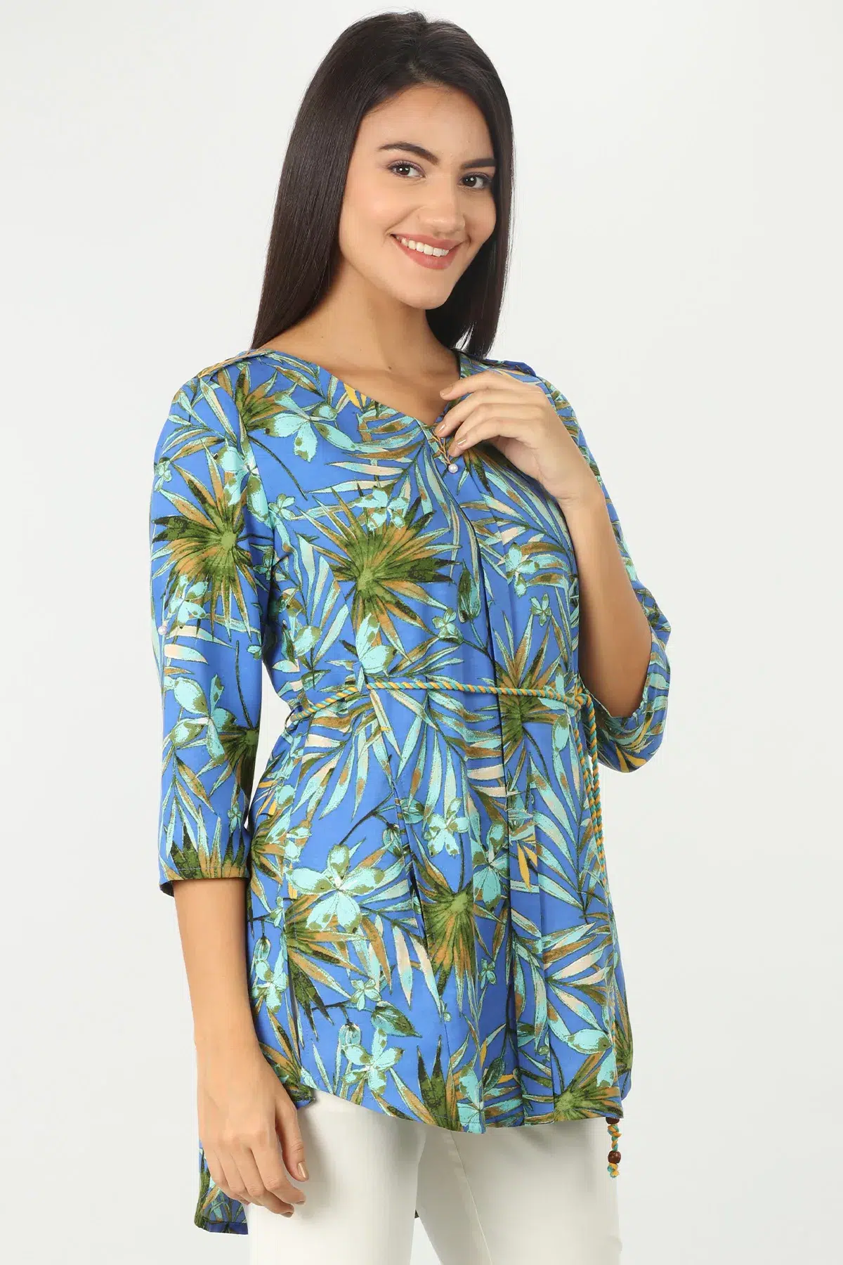 Printed Blue Top Woman
