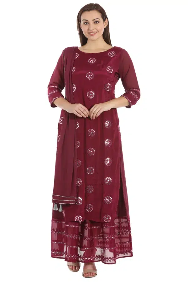 Wine Color Dupatta For Women
