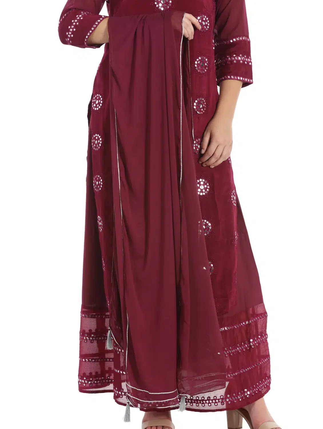 Wine Color Dupatta For Women