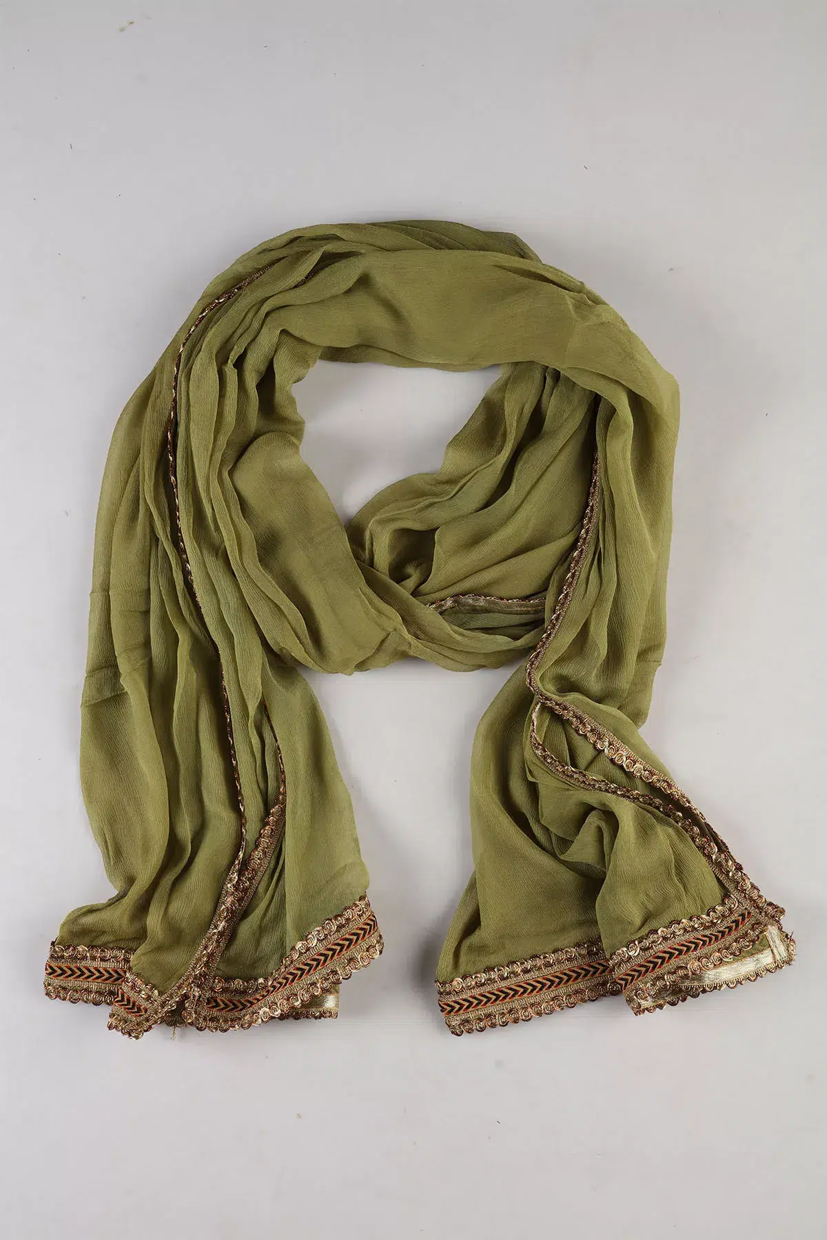 Green Color Dupatta For Women