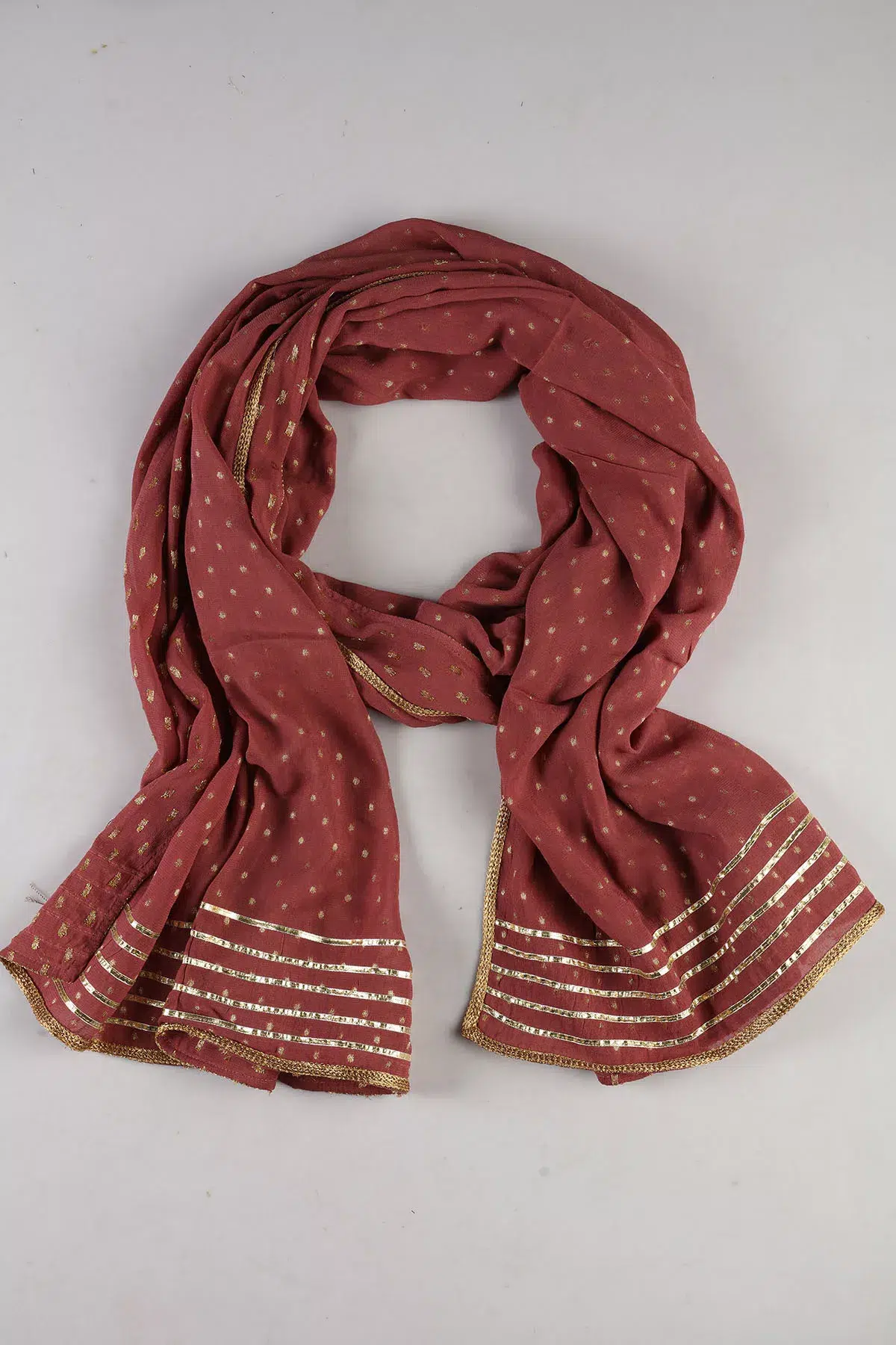 Brick Red Dupatta For Women