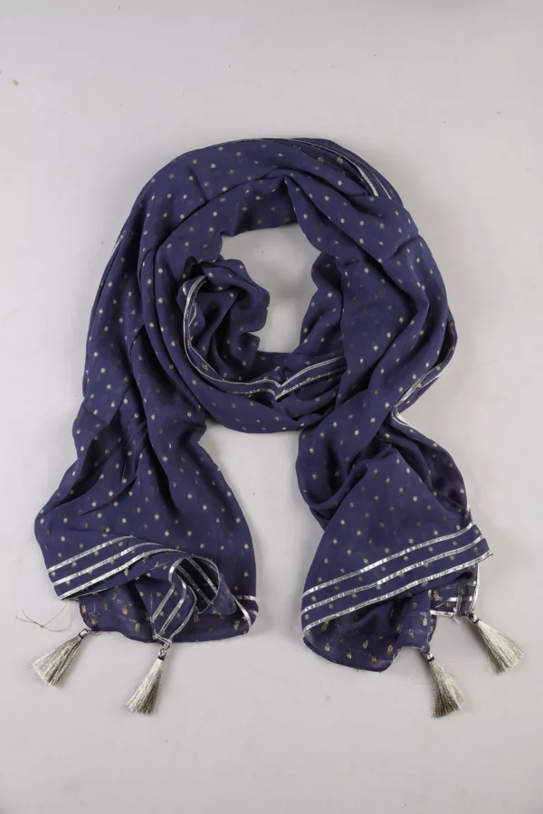 Dark Blue Dupatta For Women