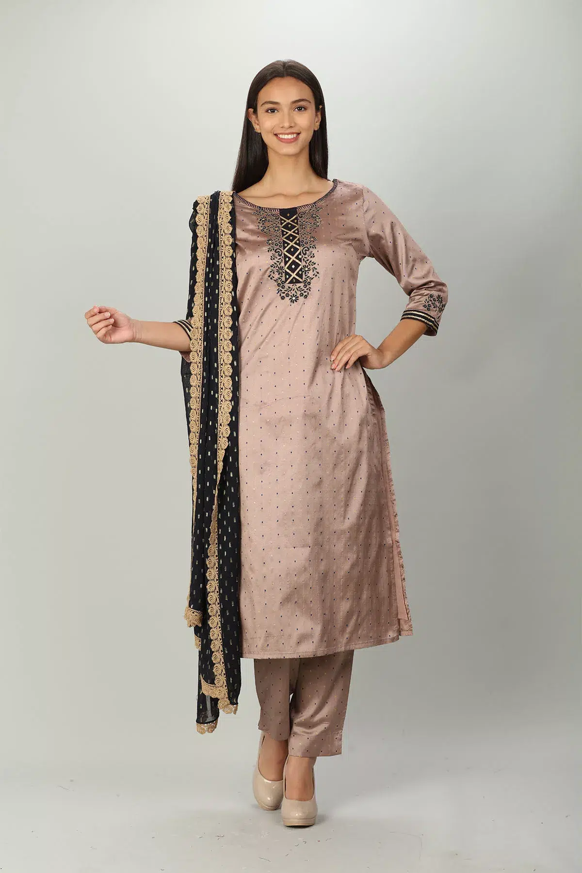 Charcoal Black Dupatta For Women