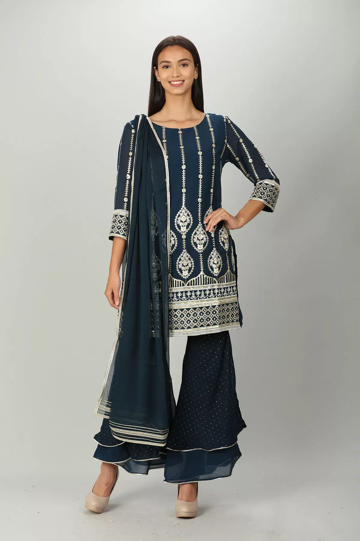 Dark Teal Dupatta Online Shopping For Women