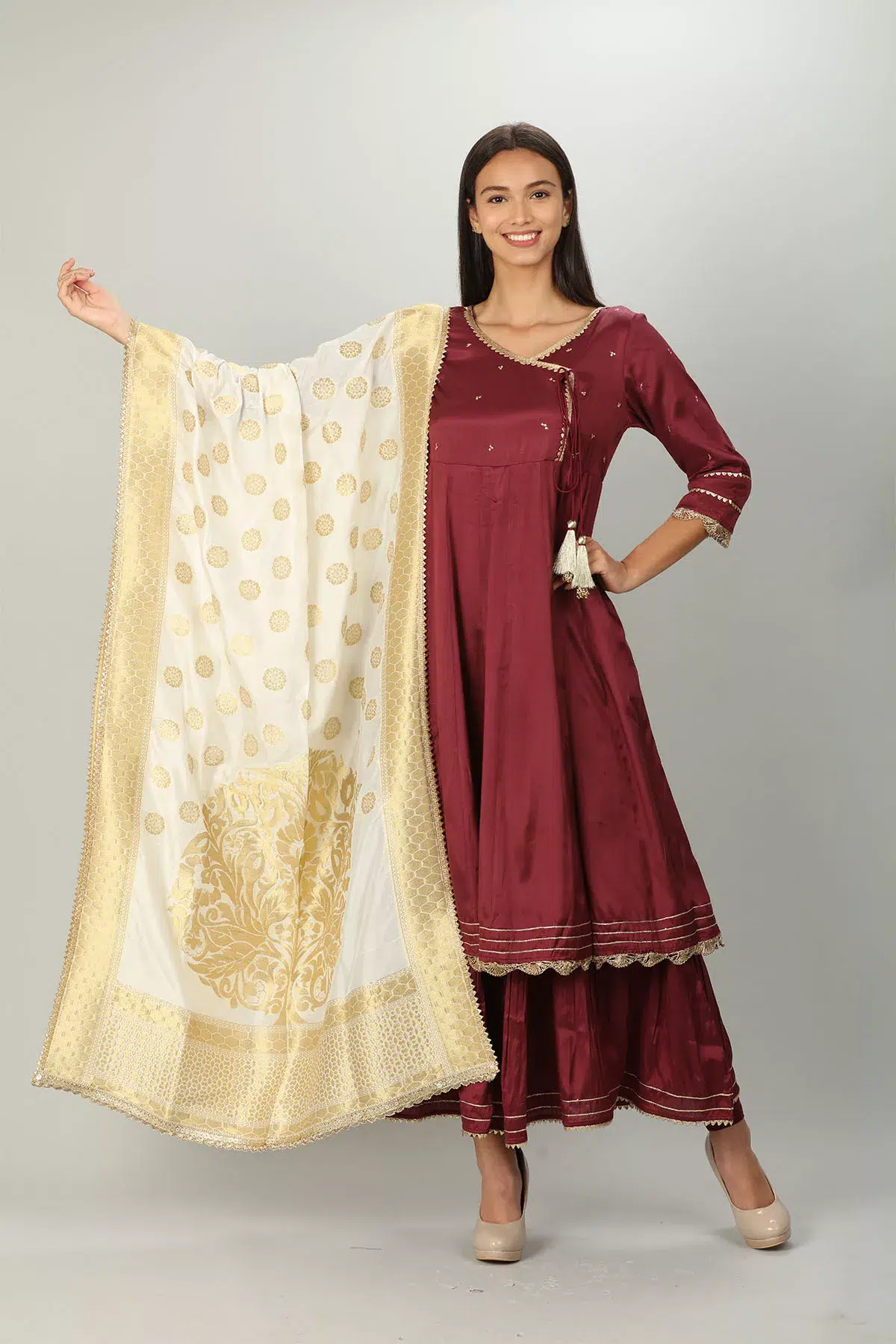 White Dupatta For Women