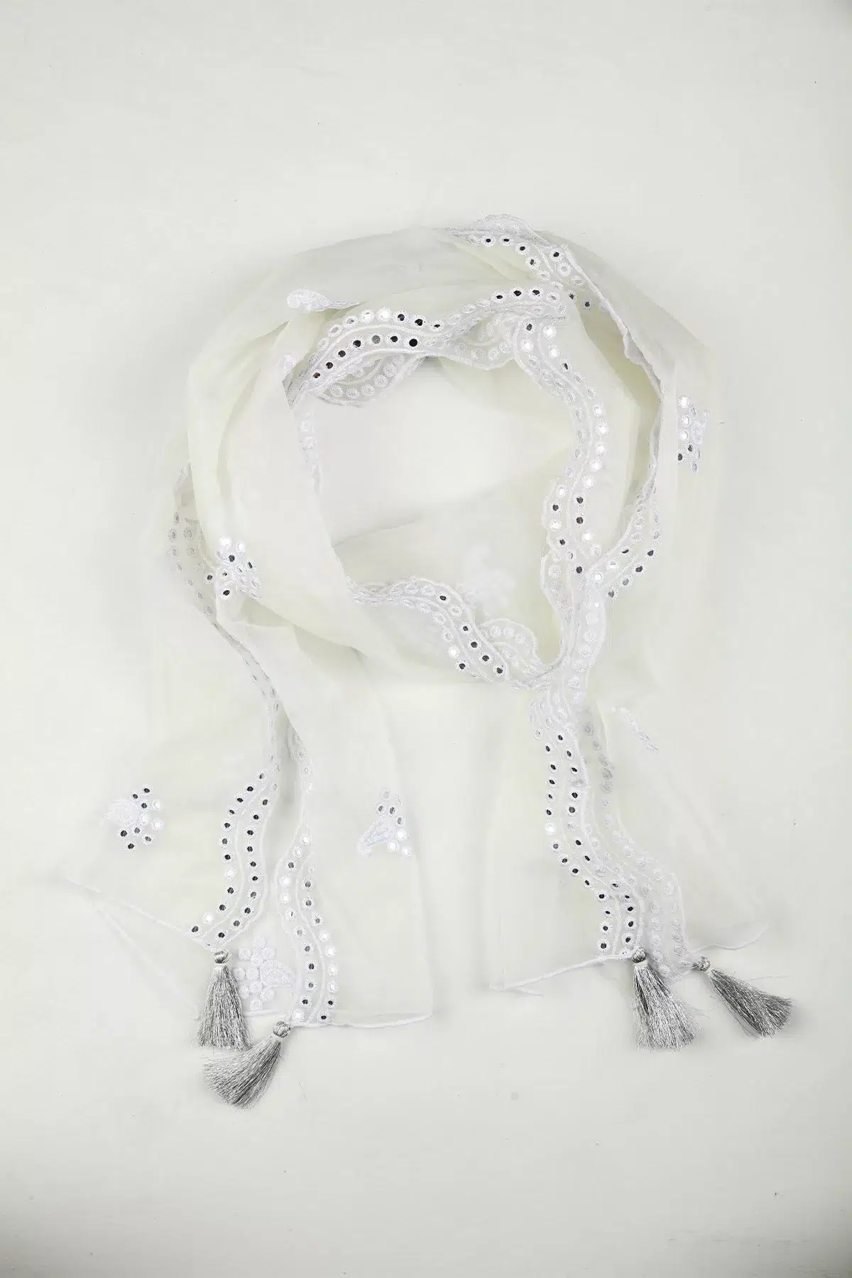 White Colour Dupatta For Women