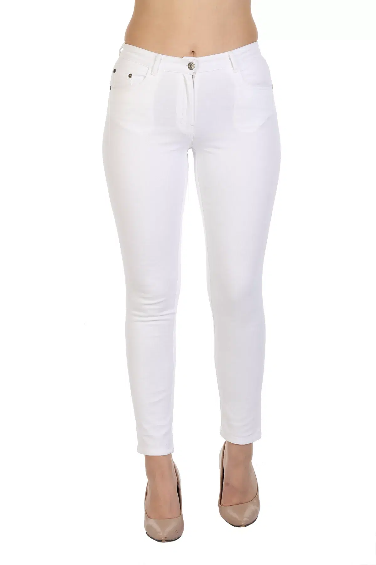 Solid White Pant For Women