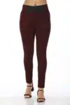 Wine Red Solid Jeggings Online For Women