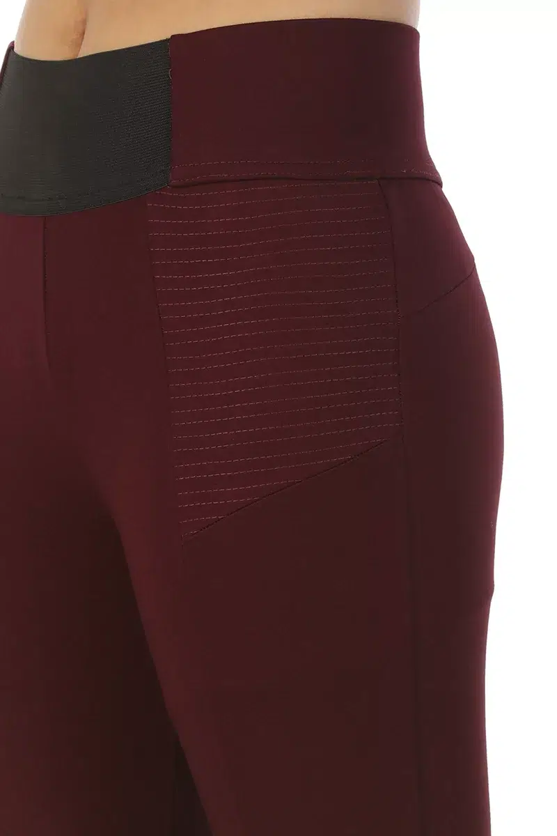 Wine Red Solid Jeggings Online For Women