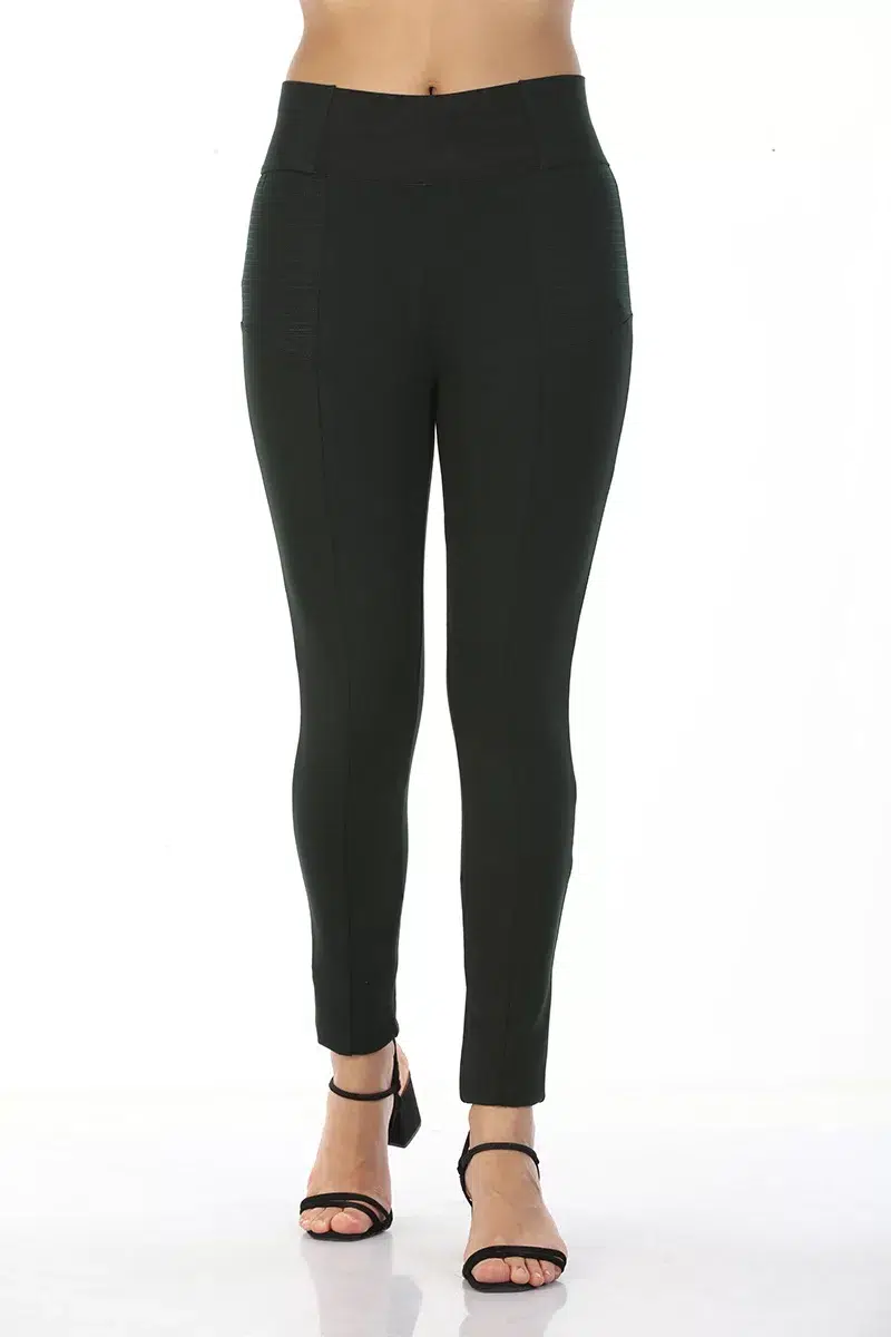 Green Solid Jeggings Pants For Ladies