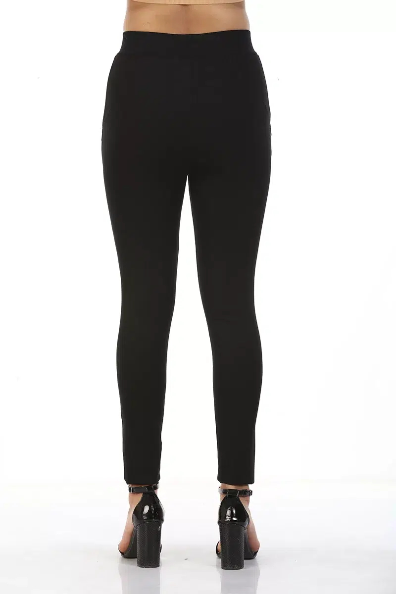 Black Solid Jeggings For Women