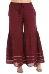 Solid Wine Sharara For Women