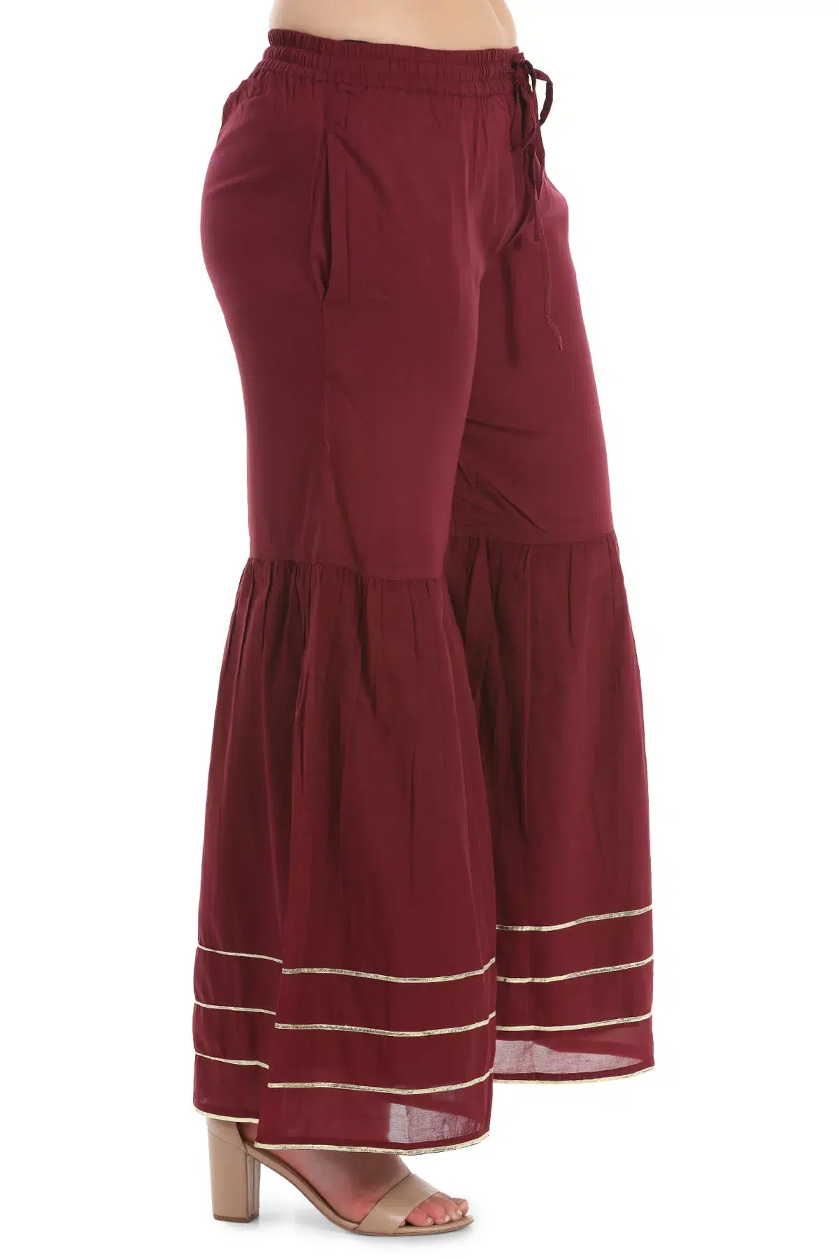 Solid Wine Sharara For Women