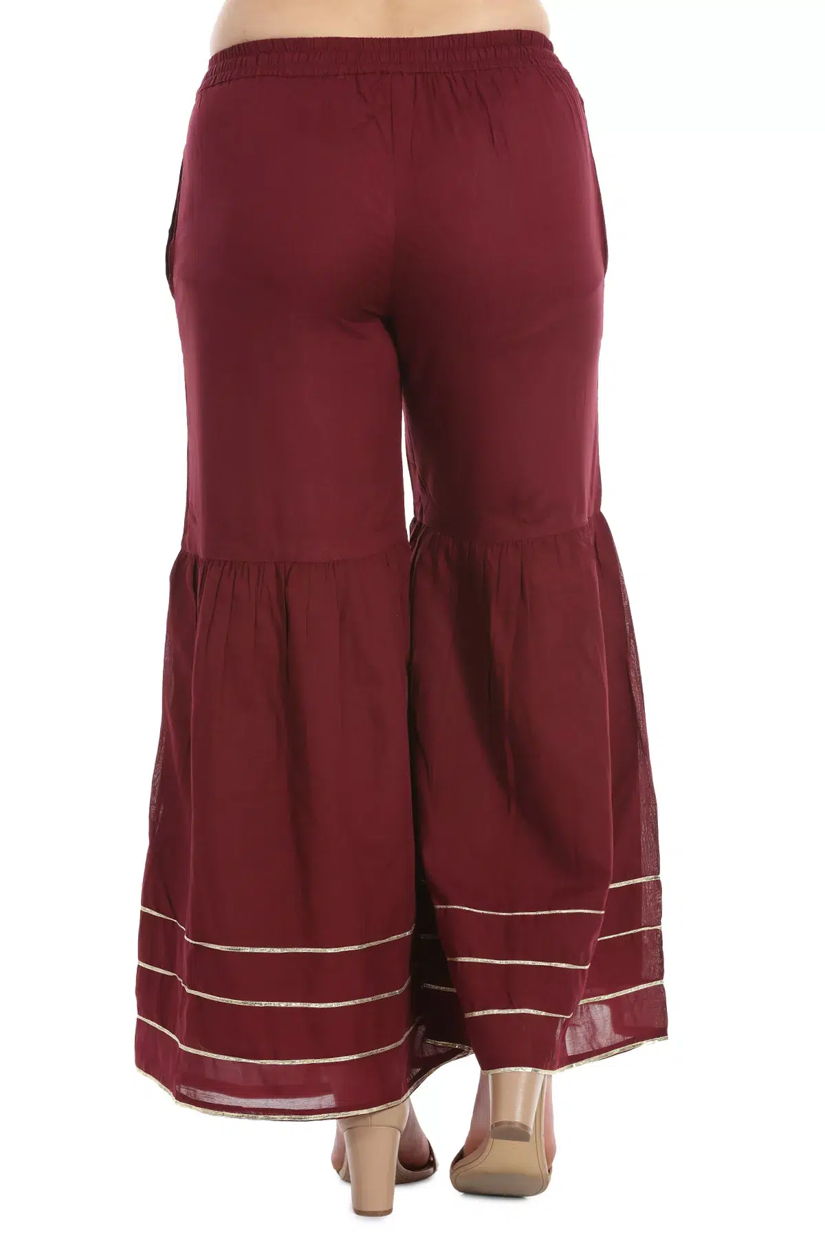 Solid Wine Sharara For Women