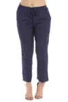 Solid Navy Pants For Women