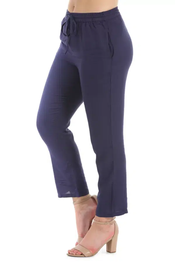 Solid Navy Pants For Women