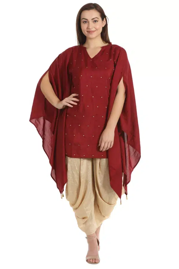Beige Solid Dhoti Pants Women