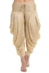 Beige Solid Dhoti Pants Women