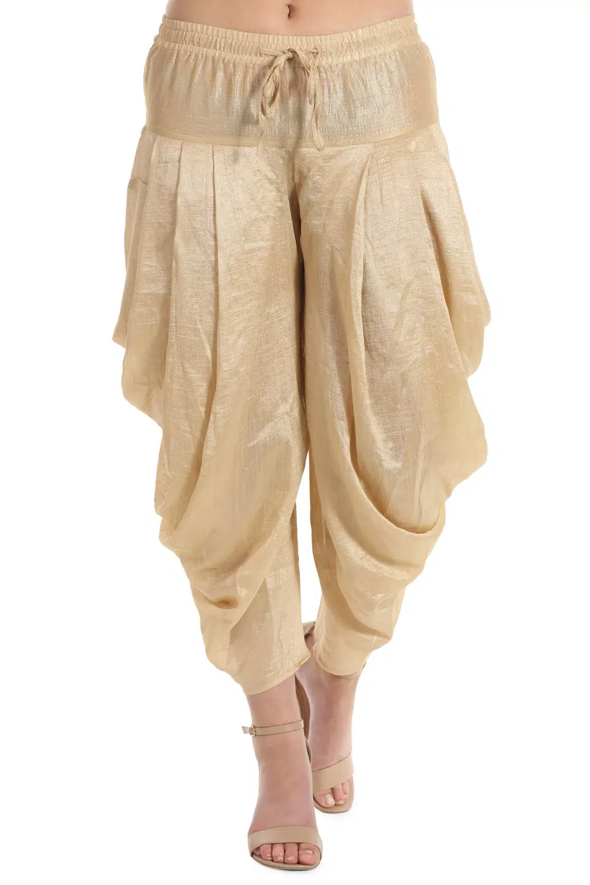 Beige Solid Dhoti Pants Women