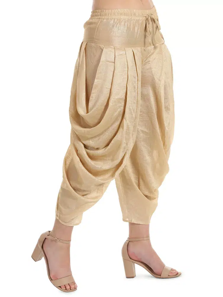 Beige Solid Dhoti Pants Women