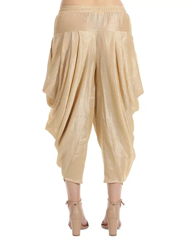 Beige Solid Dhoti Pants Women
